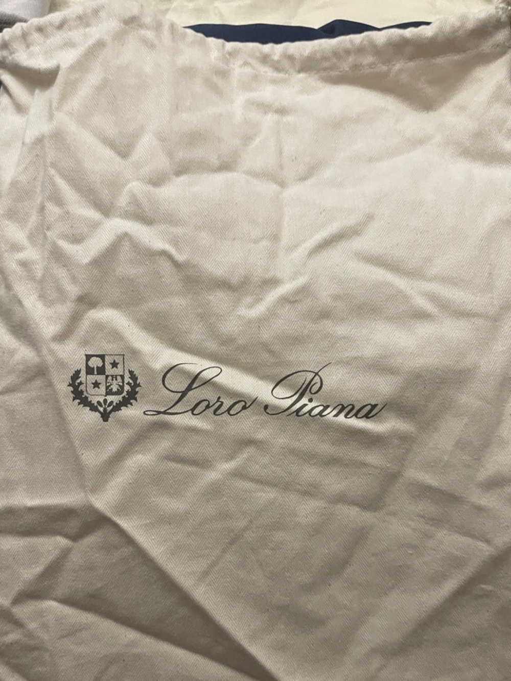 Loro Piana Cream Drawstring Logo Dust Bag
